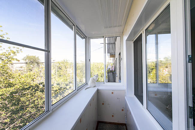 Остекление балкона алюминиевыми конструкциями Голицыно