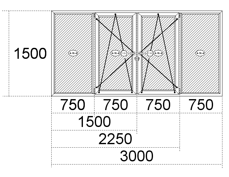 Стандартные окна ПВХ: размеры - высота и ширина Голицыно
